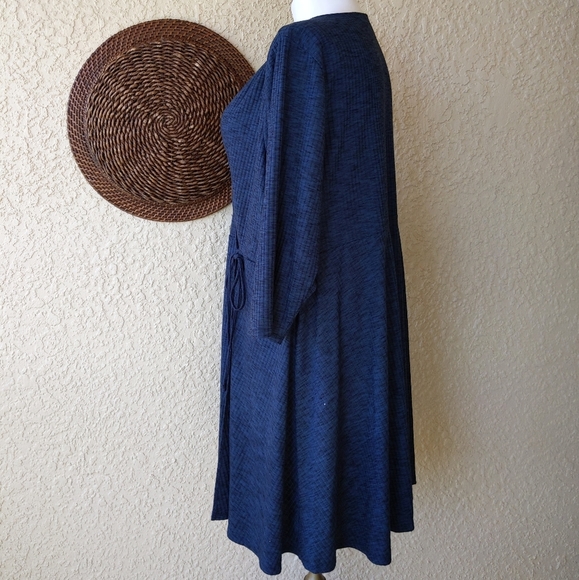 Torrid TEAL RIBBED KNIT FAUX WRAP DRESS - Picture 4 of 7